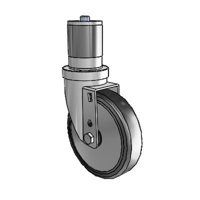 30 Series Expanding Adapter Zinc Swivel Caster with 5 x 1.25 Cushion Rubber (+ Side Plates) Wheel