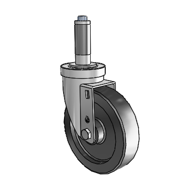 30 Series Expanding Adapter Zinc Swivel Caster with 5 x 1.25 Polyolefin Wheel