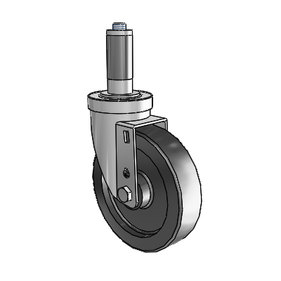 30 Series Expanding Adapter Zinc Swivel Caster with 5 x 1.25 Polyolefin Wheel