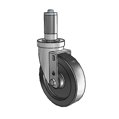 30 Series Expanding Adapter Zinc Swivel Caster with 5 x 1.25 Polyolefin Wheel