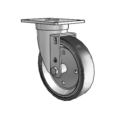 S30 Series Top Plate Stainless Steel Swivel Caster with 5 x 1.25 Welded Disc Polyurethane Wheel