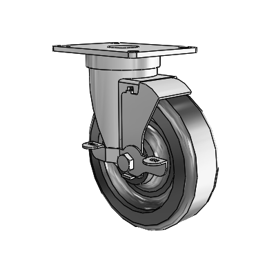 S30 Series Top Plate Stainless Steel Swivel Caster with 5 x 1.5 Phenolic Wheel and VertiLoc Brake