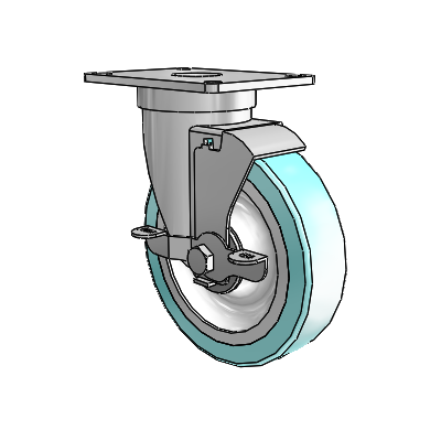 S30 Series Top Plate Stainless Steel Swivel Caster with 5 x 1.25 Advantage Health Wheel and VertiLoc Brake