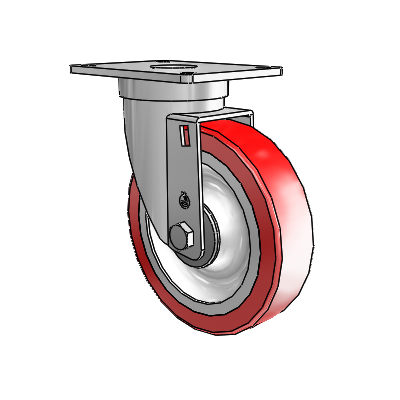 S30 Series Top Plate Stainless Steel Swivel Caster with 5 x 1.25 Advantage Heat (Flat) Wheel
