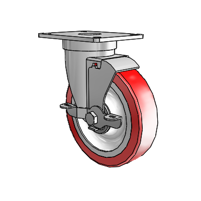 S30 Series Top Plate Stainless Steel Swivel Caster with 5 x 1.25 Advantage Heat (Flat) Wheel and VertiLoc Brake