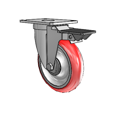 S30 Series Top Plate Stainless Steel Swivel Caster with 5 x 1.25 Advantage Heat (Round) Wheel and PosiLoc Brake