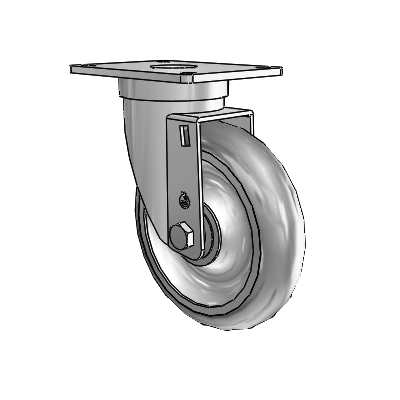 S30 Series Top Plate Stainless Steel Swivel Caster with 5 x 1.25 PolyLock (Grey) Wheel