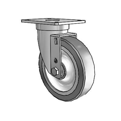 S30 Series Top Plate Stainless Steel Swivel Caster with 5 x 1.25 Advantage TPR (Flat) Wheel