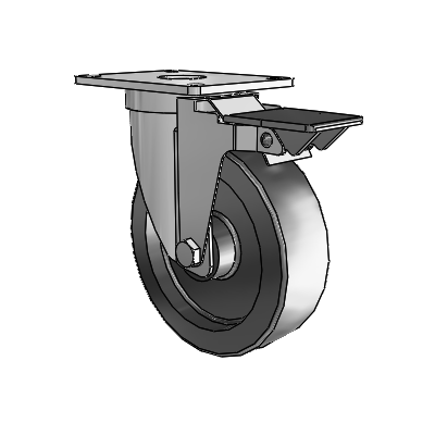 S30 Series Top Plate Stainless Steel Swivel Caster with 5 x 1.5 Hi-Temp Resin Wheel and PosiLoc Brake