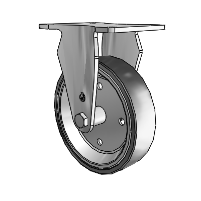 S30 Series Top Plate Stainless Steel Rigid Caster with 5 x 1.25 Welded Disc Polyurethane Wheel