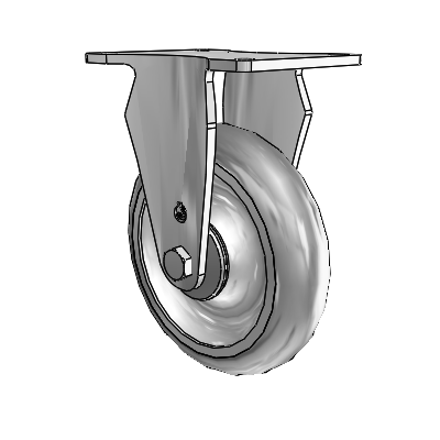S30 Series Top Plate Stainless Steel Rigid Caster with 5 x 1.25 Advantage TPR (Round) Wheel