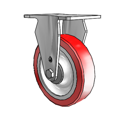 S30 Series Top Plate Stainless Steel Rigid Caster with 5 x 1.25 Advantage Heat (Flat) Wheel