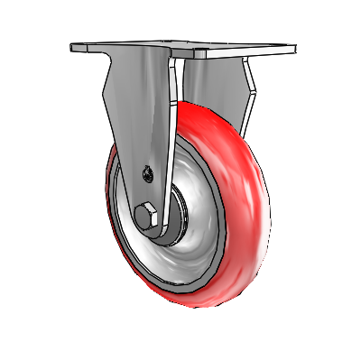 S30 Series Top Plate Stainless Steel Rigid Caster with 5 x 1.25 Advantage Heat (Round) Wheel