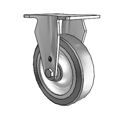 S30 Series Top Plate Stainless Steel Rigid Caster with 5 x 1.25 Advantage TPR (Flat) Wheel