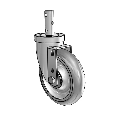 S30 Series Round Stem Stainless Steel Swivel Caster with 5 x 1.25 Advantage TPR (Round) Wheel