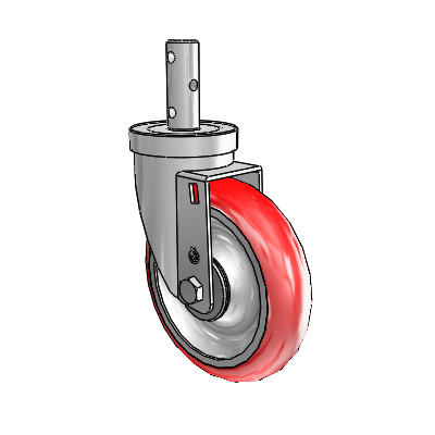 S30 Series Round Stem Stainless Steel Swivel Caster with 5 x 1.25 Advantage Heat (Round) Wheel
