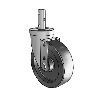 S30 Series Round Stem Stainless Steel Swivel Caster with 5 x 1.5 Hi-Temp Resin Wheel
