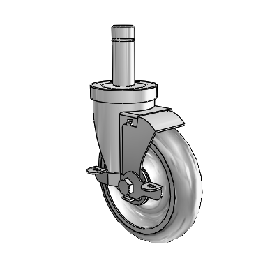 S30 Series Grip Ring Stainless Steel Swivel Caster with 5 x 1.25 Advantage TPR (Round) Wheel and VertiLoc Brake