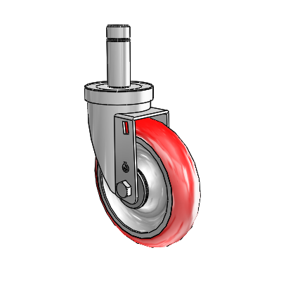 S30 Series Grip Ring Stainless Steel Swivel Caster with 5 x 1.25 Advantage Heat (Round) Wheel
