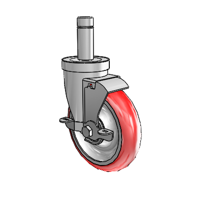 S30 Series Grip Ring Stainless Steel Swivel Caster with 5 x 1.25 Advantage Heat (Round) Wheel and VertiLoc Brake