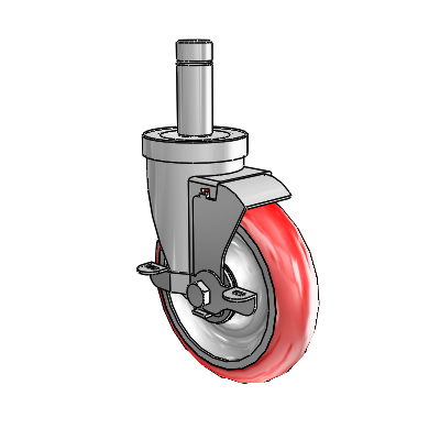 S30 Series Grip Ring Stainless Steel Swivel Caster with 5 x 1.25 Advantage Heat (Round) Wheel and VertiLoc Brake