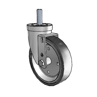 S30 Series Threaded Stem Stainless Steel Swivel Caster with 5 x 1.25 Welded Disc Polyurethane Wheel