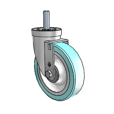 S30 Series Threaded Stem Stainless Steel Swivel Caster with 5 x 1.25 Advantage Health Wheel