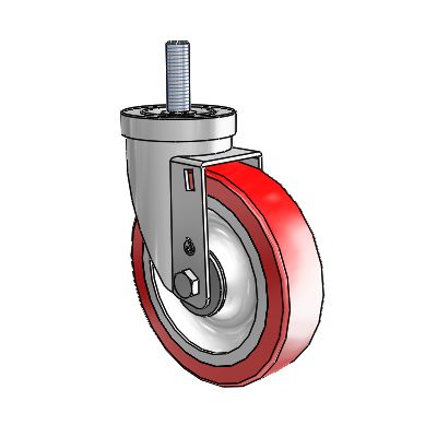 S30 Series Threaded Stem Stainless Steel Swivel Caster with 5 x 1.25 Advantage Heat (Flat) Wheel