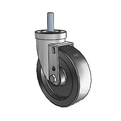 S30 Series Threaded Stem Stainless Steel Swivel Caster with 5 x 1.5 Hi-Temp Resin Wheel