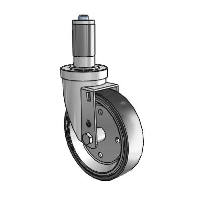 S30 Series Expanding Adapter Stainless Steel Swivel Caster with 5 x 1.25 Welded Disc Polyurethane Wheel
