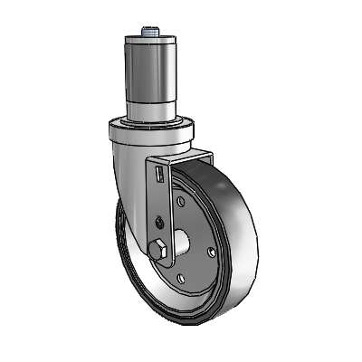 S30 Series Expanding Adapter Stainless Steel Swivel Caster with 5 x 1.25 Welded Disc Polyurethane Wheel