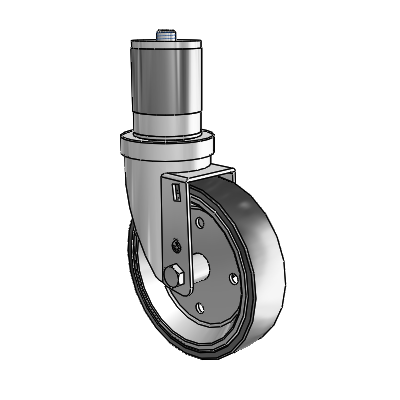 S30 Series Expanding Adapter Stainless Steel Swivel Caster with 5 x 1.25 Welded Disc Polyurethane Wheel