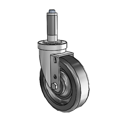 S30 Series Expanding Adapter Stainless Steel Swivel Caster with 5 x 1.5 Phenolic Wheel