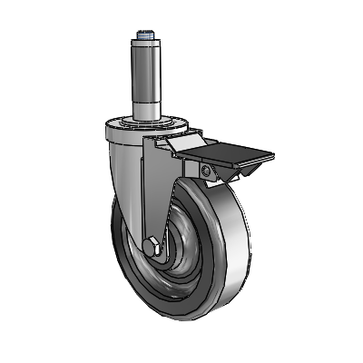 S30 Series Expanding Adapter Stainless Steel Swivel Caster with 5 x 1.5 Phenolic Wheel and PosiLoc Brake