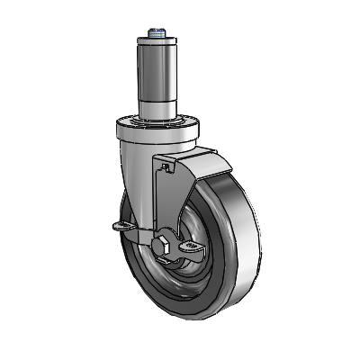 S30 Series Expanding Adapter Stainless Steel Swivel Caster with 5 x 1.5 Phenolic Wheel and VertiLoc Brake