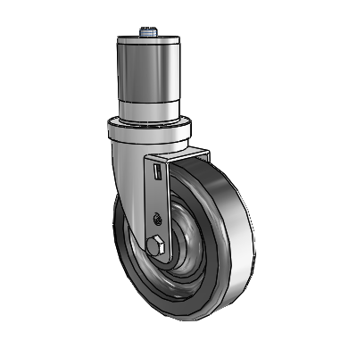 S30 Series Expanding Adapter Stainless Steel Swivel Caster with 5 x 1.5 Phenolic Wheel