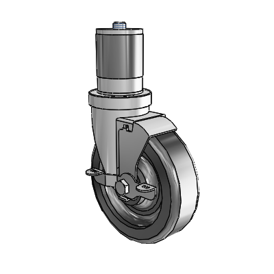 S30 Series Expanding Adapter Stainless Steel Swivel Caster with 5 x 1.5 Phenolic Wheel and VertiLoc Brake