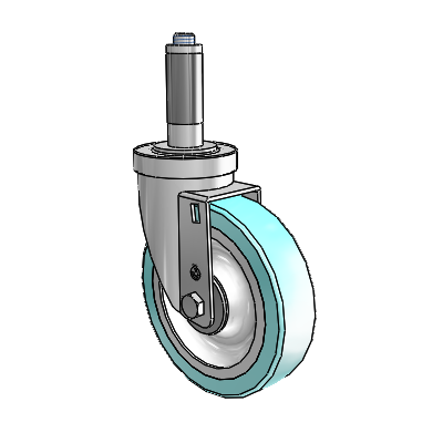 S30 Series Expanding Adapter Stainless Steel Swivel Caster with 5 x 1.25 Advantage Health Wheel