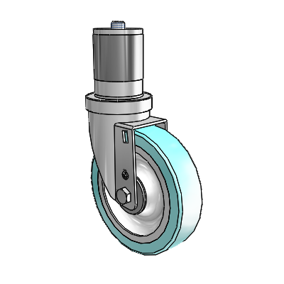 S30 Series Expanding Adapter Stainless Steel Swivel Caster with 5 x 1.25 Advantage Health Wheel