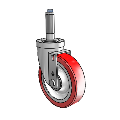S30 Series Expanding Adapter Stainless Steel Swivel Caster with 5 x 1.25 Advantage Heat (Flat) Wheel