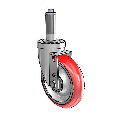 S30 Series Expanding Adapter Stainless Steel Swivel Caster with 5 x 1.25 Advantage Heat (Round) Wheel