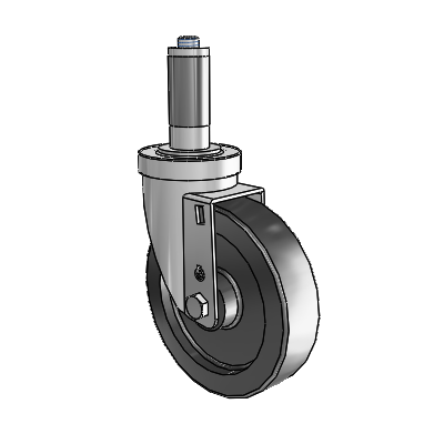 S30 Series Expanding Adapter Stainless Steel Swivel Caster with 5 x 1.25 Polyolefin Wheel