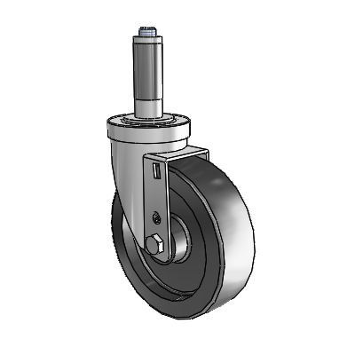 S30 Series Expanding Adapter Stainless Steel Swivel Caster with 5 x 1.5 Hi-Temp Resin Wheel
