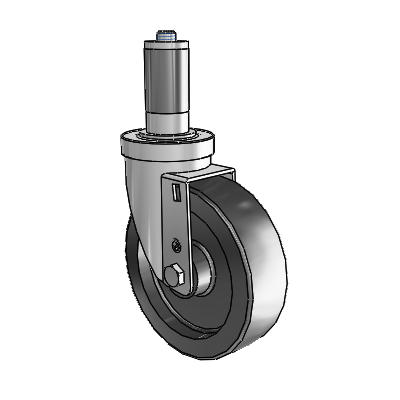 S30 Series Expanding Adapter Stainless Steel Swivel Caster with 5 x 1.5 Hi-Temp Resin Wheel