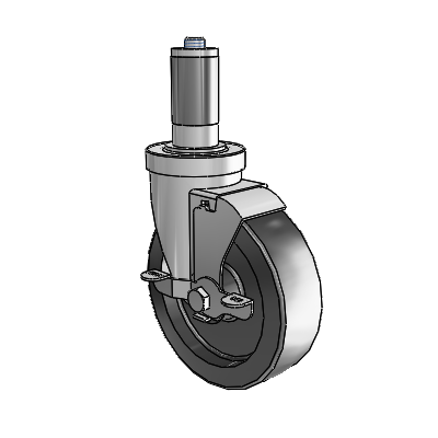 S30 Series Expanding Adapter Stainless Steel Swivel Caster with 5 x 1.5 Hi-Temp Resin Wheel and VertiLoc Brake