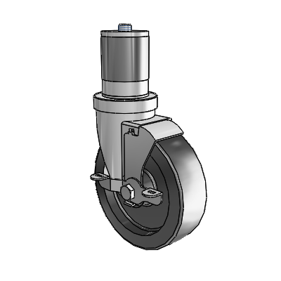 S30 Series Expanding Adapter Stainless Steel Swivel Caster with 5 x 1.5 Hi-Temp Resin Wheel and VertiLoc Brake