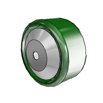 Cast Iron Enameled Cast Iron 4 x 2 Wheel with Delrin Bearing