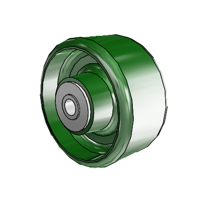 Cast Iron Enameled Cast Iron 4 x 2 Wheel with Roller Bearing