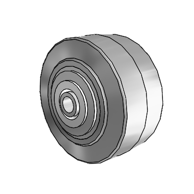 Performa Rubber Flat Gray Tread Polyolefin 4 x 2 Wheel with Delrin Bearing