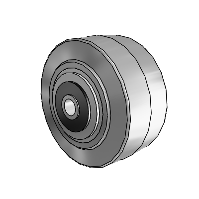 Performa Rubber Flat Gray Tread Polyolefin 4 x 2 Wheel with Roller Bearing